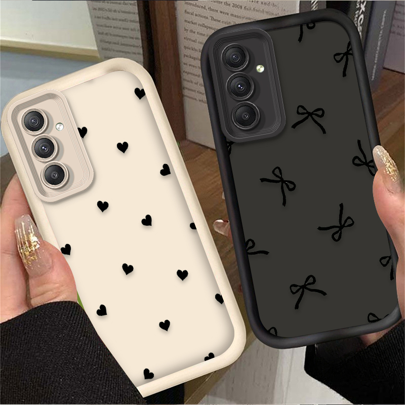 Phone Cases Samsung Galaxy - Funda negra con lazo de corazón
