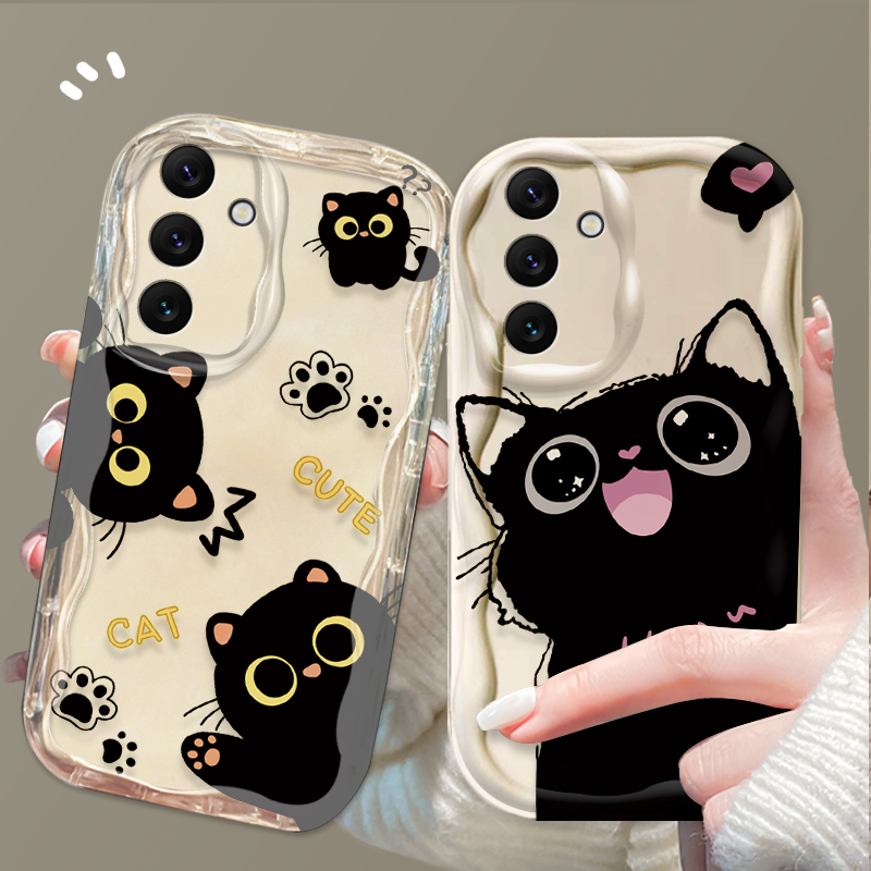 Phone Cases Samsung A14 - Funda bonita de gato negro con